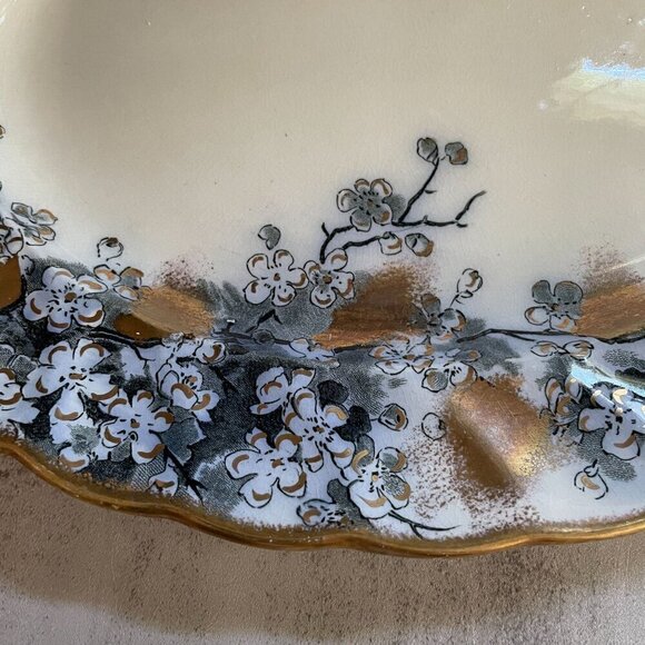 Bishop Powell & Stonier Melissa Blue Floral 14" Oval Serving Platter c.1878-91 - Picture 5 of 9